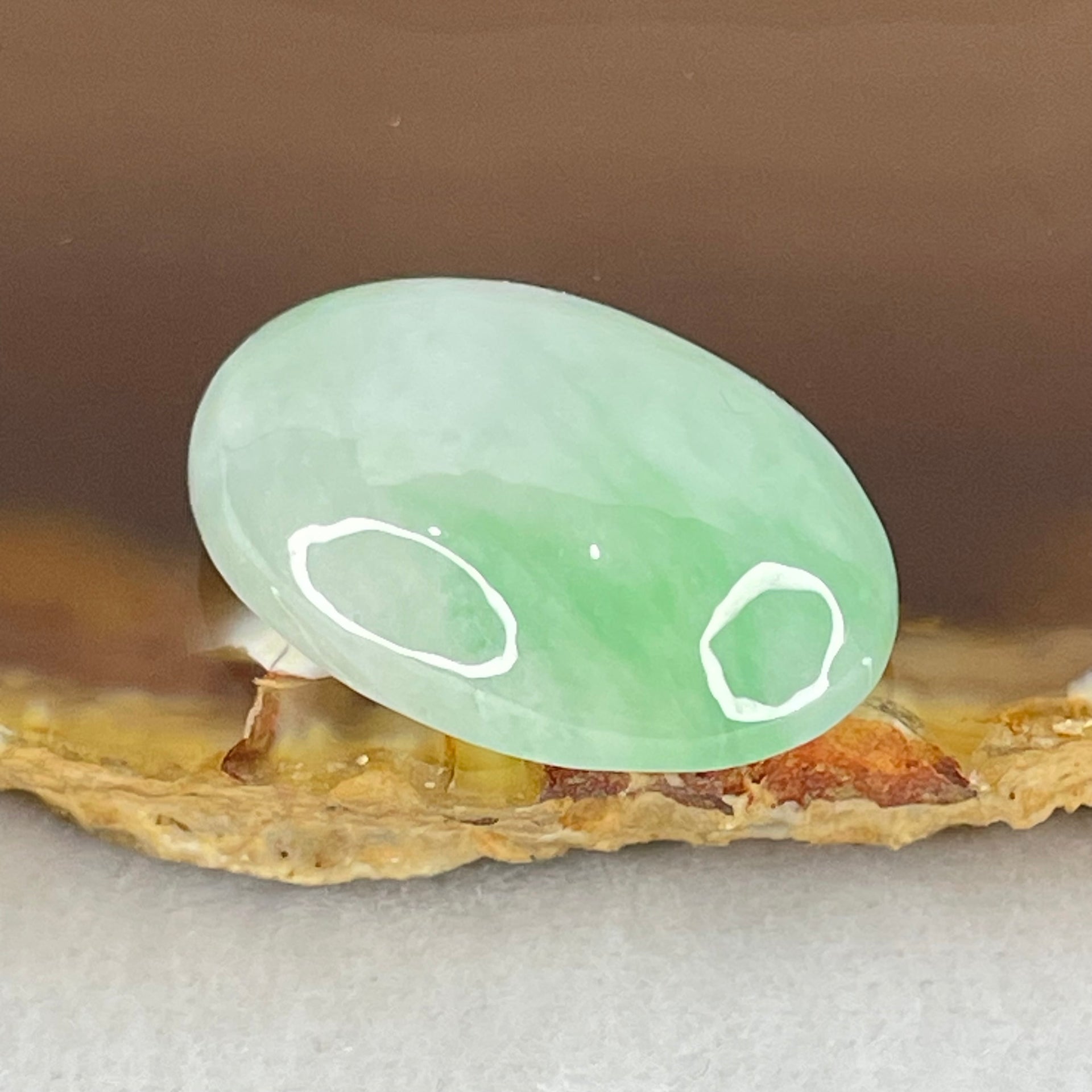 Type A Faint Lavender and Light Green Jadeite Cabouchon Stone For Setting 5.13g 22.8 by 15.8 by 8.0mm - Huangs Jadeite and Jewelry Pte Ltd