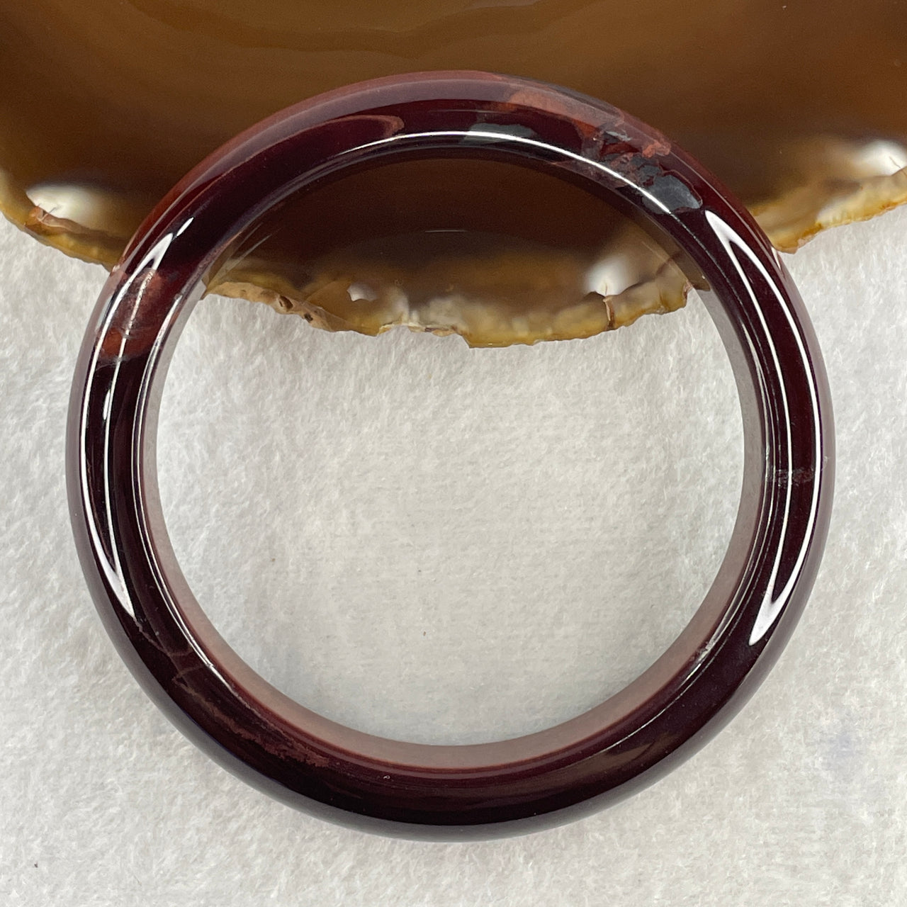 Natural Red Tiger Eye Quartz Bangle Internal Diameter 61.3mm 53.47g 13.0 by 9.2mm - Huangs Jadeite and Jewelry Pte Ltd