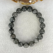 Good Grade Natural Grey Rabbit Hair Rutilated Quartz Beads Bracelet 30.94g 17cm 10.8mm 19 Beads - Huangs Jadeite and Jewelry Pte Ltd