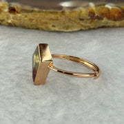 Natural Fluorite In 925 Sliver Rose Gold Colour Ring (Adjustable Size) 2.01g 10.0 by 6.8 by 4.0mm - Huangs Jadeite and Jewelry Pte Ltd