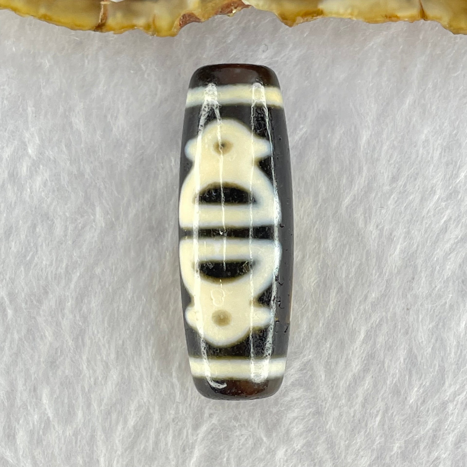 Natural Powerful Tibetan Old Oily Agate 3 Cai Shen Dzi Bead Heavenly Master (Tian Zhu) 10.64g 38.2 by 13.2mm - Huangs Jadeite and Jewelry Pte Ltd