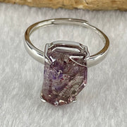 Natural Super 7 in S925 Sliver Ring (Adjustable Size) 3.21g 14.3 by 9.2 by 6.5mm - Huangs Jadeite and Jewelry Pte Ltd