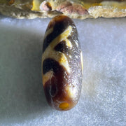 Natural Powerful Tibetan Old Oily Agate Patina Guiren Tairen Human Dzi Bead Totem Amulet Heavenly Master (Tian Zhu) 贵人天诛 4.88g 28.9 by 10.6mm - Huangs Jadeite and Jewelry Pte Ltd