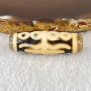 Natural Powerful Tibetan Old Oily Agate Water Lines 8 Eyes Dzi Bead Heavenly Master (Tian Zhu) 水纹八眼天诛 9.93g 38.9 by 12.8mm - Huangs Jadeite and Jewelry Pte Ltd