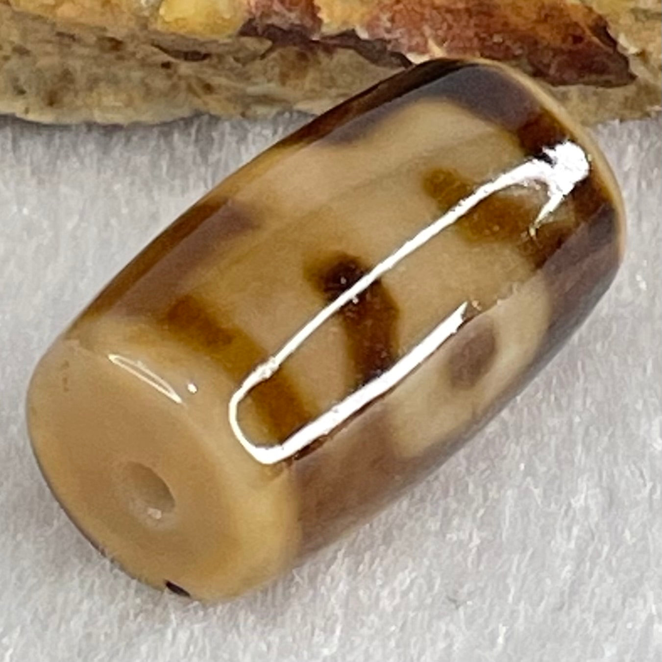 Natural Powerful Tibetan Old Oily Agate Patina Guiren Tairen Human Dzi Bead Totem Amulet Heavenly Master (Tian Zhu) 贵人天诛 4.75g 19.8 by 11.8mm - Huangs Jadeite and Jewelry Pte Ltd