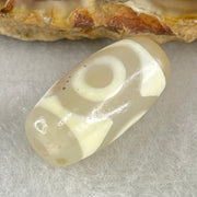 Natural Powerful Tibetan Old Oily Agate 3 Eyes Dzi Bead Heavenly Master (Tian Zhu) 三眼天诛 3.30g 20.1 by 10.6mm - Huangs Jadeite and Jewelry Pte Ltd