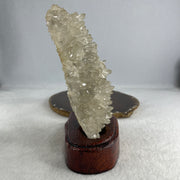 Natural Clear Quartz Crystal Cluster Display with Wooden Stand 705.70g 119.0 by 66.5 by 160.0mm - Huangs Jadeite and Jewelry Pte Ltd