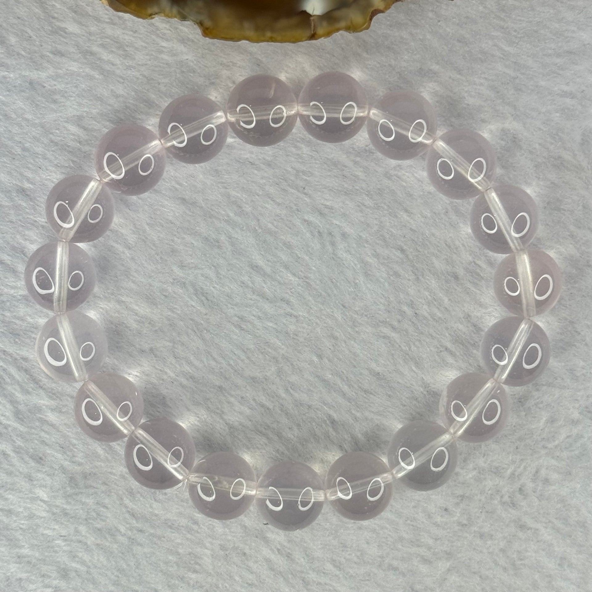 Natural Rose Quartz Beads Bracelet 天然玫瑰石英珠手链 32.72g 17.5cm 10.9mm 19 Beads - Huangs Jadeite and Jewelry Pte Ltd