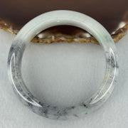 Type A Jadeite Faint Green Wuji Grey Piao Hua Bangle Internal Diameter 56.7mm 77.66g 16.7 by 8.8mm (Close to Perfect) - Huangs Jadeite and Jewelry Pte Ltd