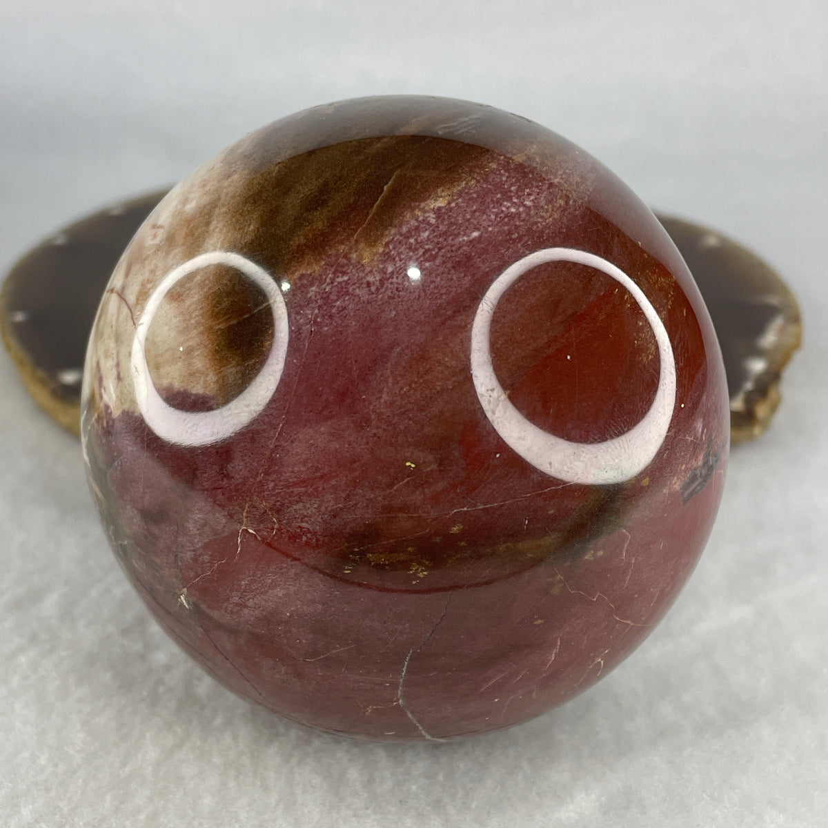Natural Mookaite Jasper Sphere Ball Display with Clear Acrylic Stand | Earth Sunrise Orb & Vitality Magnet (773.0g | 82.0x99.0mm | Synergy, Motivation Booster, Emotional Resilience & Feng Shui Wealth Energy)