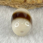 Natural Powerful Tibetan Old Oily Agate 1 Line Dzi Bead Heavenly Master (Tian Zhu) 2.42g 13.9 by 10.5mm - Huangs Jadeite and Jewelry Pte Ltd