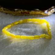 Natural Butterscotch Amber Beads Bracelet 2.29g 15.5cm 5.1mm 24pcs - Huangs Jadeite and Jewelry Pte Ltd