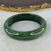 Type A Dark Green and Green Jadeite Bangle Internal Diameter 55.5mm 63.69g 14.1 by 8.5mm (Slight Internal Line) - Huangs Jadeite and Jewelry Pte Ltd