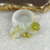 Type A White with Yellow Jadeite Prosperity and Protection Pixiu Ring 14.28g 15.2 by 14.1mm US10.25 HK23 - Huangs Jadeite and Jewelry Pte Ltd