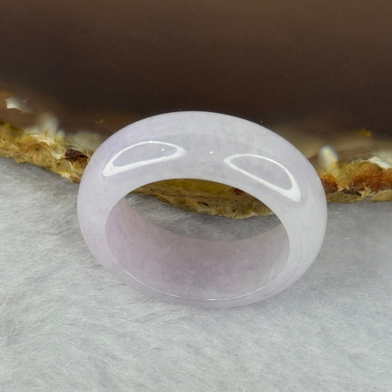 Type A Light Lavender Jadeite Ring 6.10g 8.6 by 3.8mm US9.5 HK21 - Huangs Jadeite and Jewelry Pte Ltd