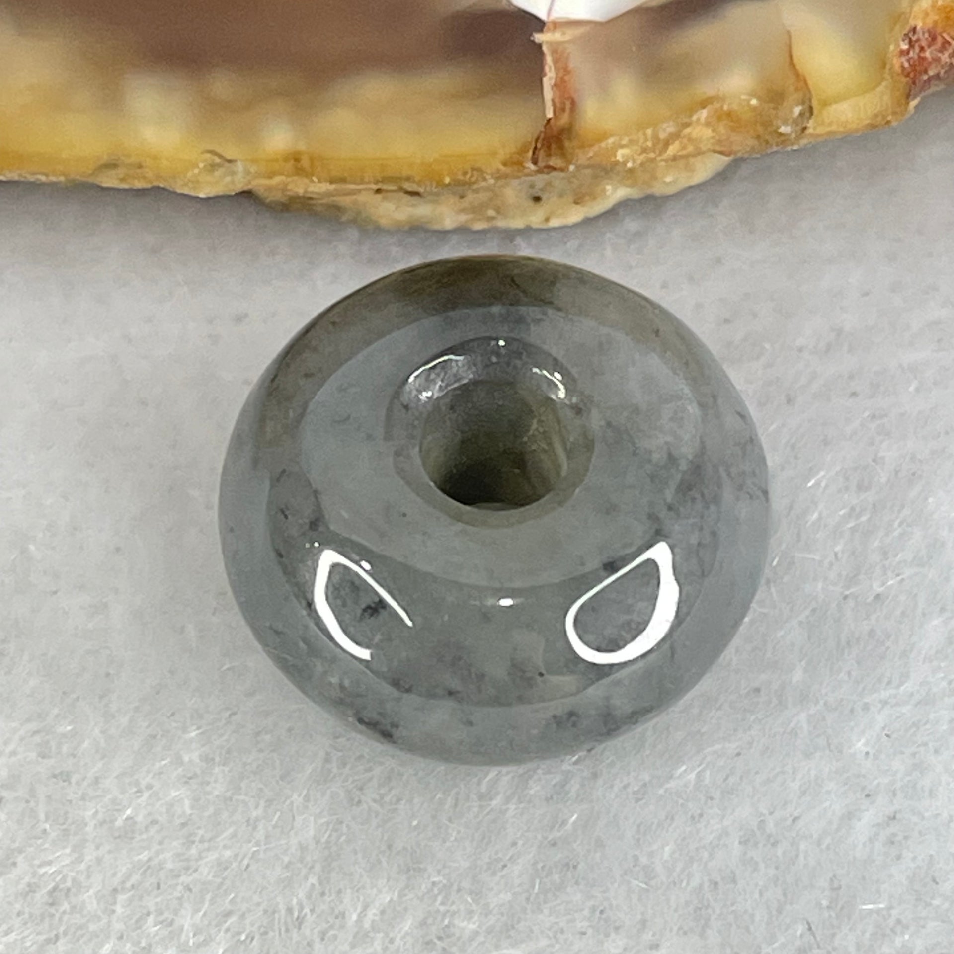 Type A Green Light Lavender With Wuji Grey Piao Hua Jadeite Ping An Kou Charm/Pendant 2.42g 13.3 by 7.1mm - Huangs Jadeite and Jewelry Pte Ltd