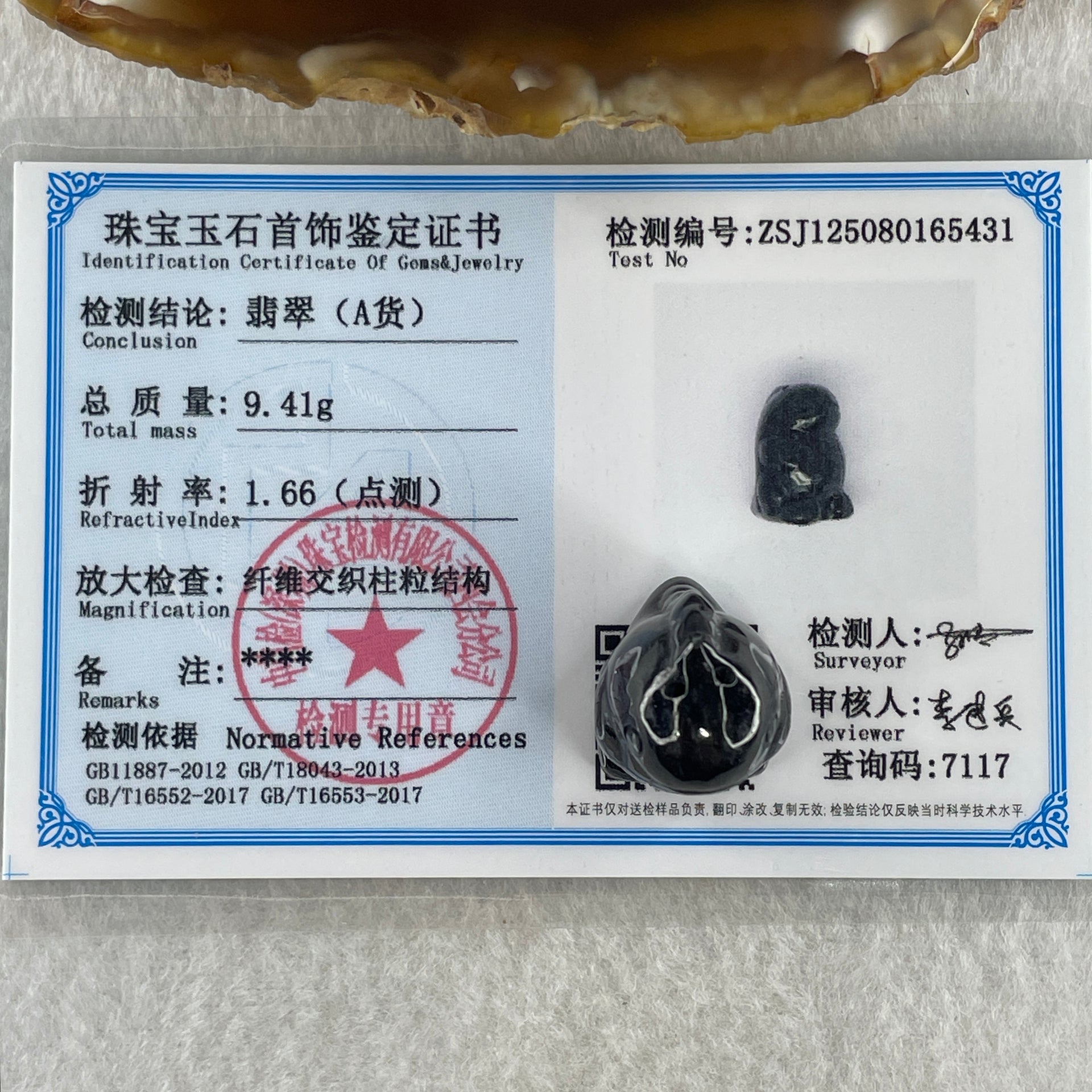 Type A Opaque Black Omphacite Dinosaurs Pendant Charm 9.41g 21.3 by 14.7 by 16.2mm - Huangs Jadeite and Jewelry Pte Ltd