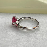 Red Cubic Zirornia in Sliver Ring (Adjustable Size) 2.84g 7.7 by 3.8mm - Huangs Jadeite and Jewelry Pte Ltd