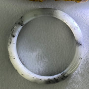 Type A Grey Wuji Piao Hua Jadeite Bangle Internal Diameter 58.3mm 50.61g 10.9 by 8.5mm (Close to Perfect) - Huangs Jadeite and Jewelry Pte Ltd