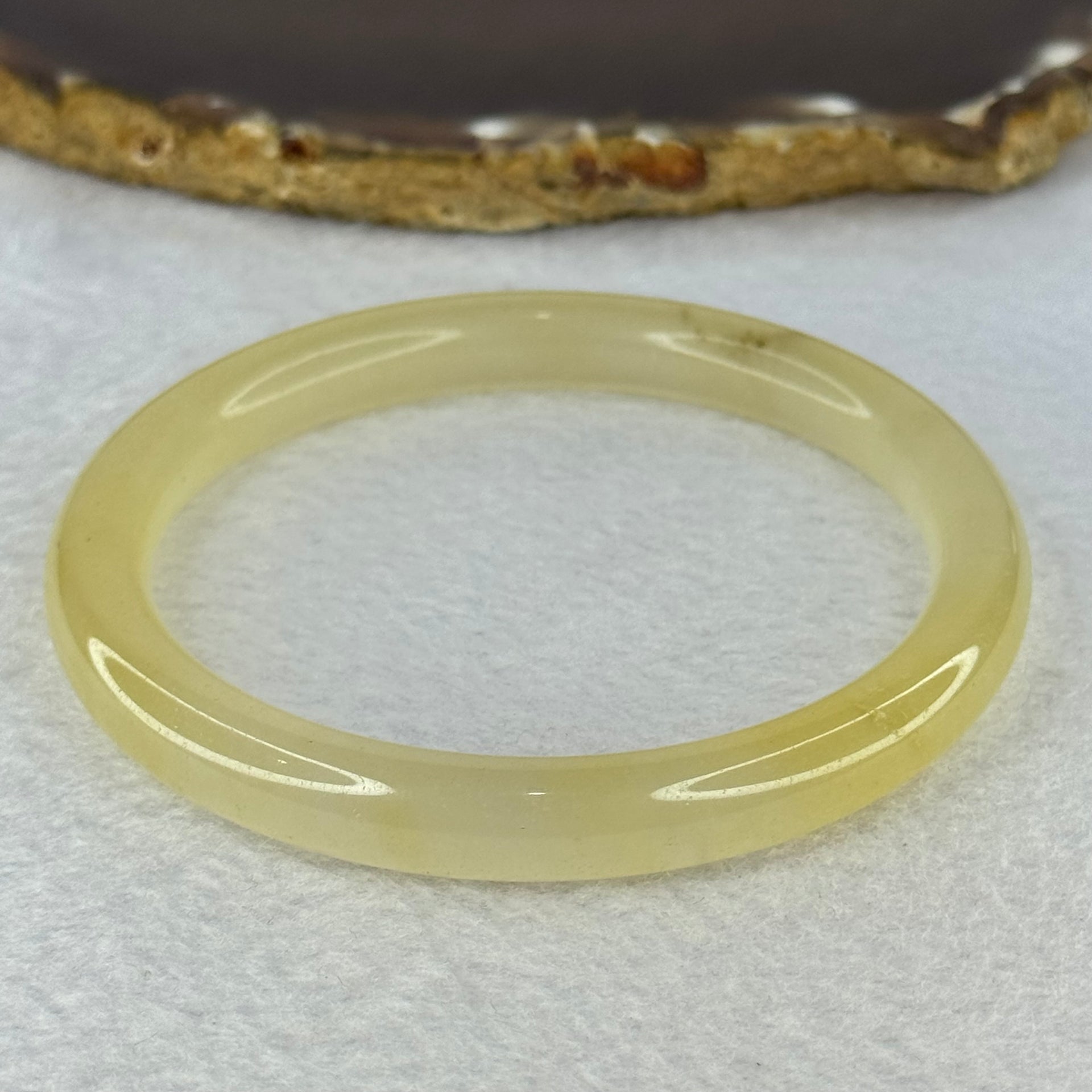 Transparent Yellow Quartzite Jade Bangle 天山玉手镯 Internal Diameter 62.0mm 33.28g 9.3 by 8.3mm - Huangs Jadeite and Jewelry Pte Ltd