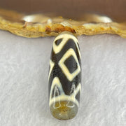 Natural Powerful Tibetan Old Oily Agate 3-Eye Vajra Dzi Bead Heavenly Master (Tian Zhu) 三眼天珠 10.20g 38.4 by 12.9mm - Huangs Jadeite and Jewelry Pte Ltd