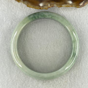 Natural Type A Light Green with Blueish Green Piao Hua Flora Jadeite Bangle 64.13g Inner Diameter 61.8mm 14.2 by 8.4mm (Very Slight Internal Lines) - Huangs Jadeite and Jewelry Pte Ltd