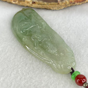 Type A Semi Icy Light Blueish Green Jadeite Guan Yin Pendant 20.29g 62.4 by 25.2 by 6.3mm - Huangs Jadeite and Jewelry Pte Ltd