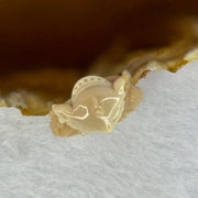 Natural Brown Agate Fox and Flower Carving 3.61g 38.8 by 4.2mm US6 HK13 - Huangs Jadeite and Jewelry Pte Ltd