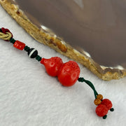 Natural Red Cinnabar Hulu Handphone Charm 11.60g 24.6 by 15.8mm - Huangs Jadeite and Jewelry Pte Ltd