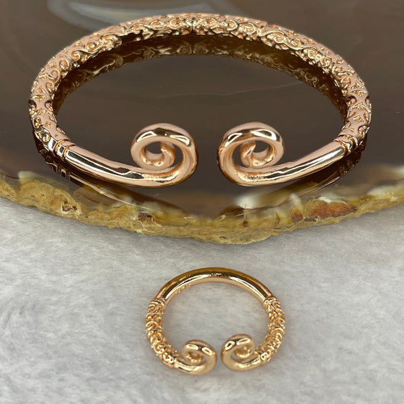 925 Sliver in Rose Gold Colour Monkey God/King Tightening Curse Bracelet and Ring Set 23.41g 15.2 by 4.9 mm / 3.39g 8.2 by 3.1 mm - Huangs Jadeite and Jewelry Pte Ltd