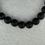 Natural Dark Matt Black Amber Beads Bracelet 天然大黑天翁琥珀手链 6.37g 14cm 8.1mm 22 Beads - Huangs Jadeite and Jewelry Pte Ltd