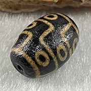 Natural Powerful Tibetan Old Oily Agate 9 Eyes Dzi Bead Heavenly Master (Tian Zhu) 九眼天诛 2.01g 14.2 by 9.9mm - Huangs Jadeite and Jewelry Pte Ltd