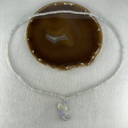 Natural Type A Semi Icy Sky Blue to White Jadeite Beads Necklace 36.93g 66cm 4.9mm 232 Beads Heart Pendant Charm 20.6 by 15.5 by 7.7mm - Huangs Jadeite and Jewelry Pte Ltd