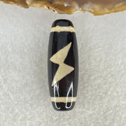 Natural Powerful Tibetan Old Oily Agate 5 Eyes Lightning Dzi Bead Heavenly Master (Tian Zhu) 五眼闪电天珠  10.91g 40.2 by 13.6mm - Huangs Jadeite and Jewelry Pte Ltd