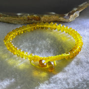 Natural Yellow Amber Beads String Bracelet 3.90g 15cm 6.9mm 41 Beads - Huangs Jadeite and Jewelry Pte Ltd