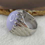 Certified Natural Good Grade Type A Full Lavender Jadeite Ring in S925 Sliver 7.25g 22.5 by 18.5 by 8.5mm US 9.4 HK 21 - Huangs Jadeite and Jewelry Pte Ltd