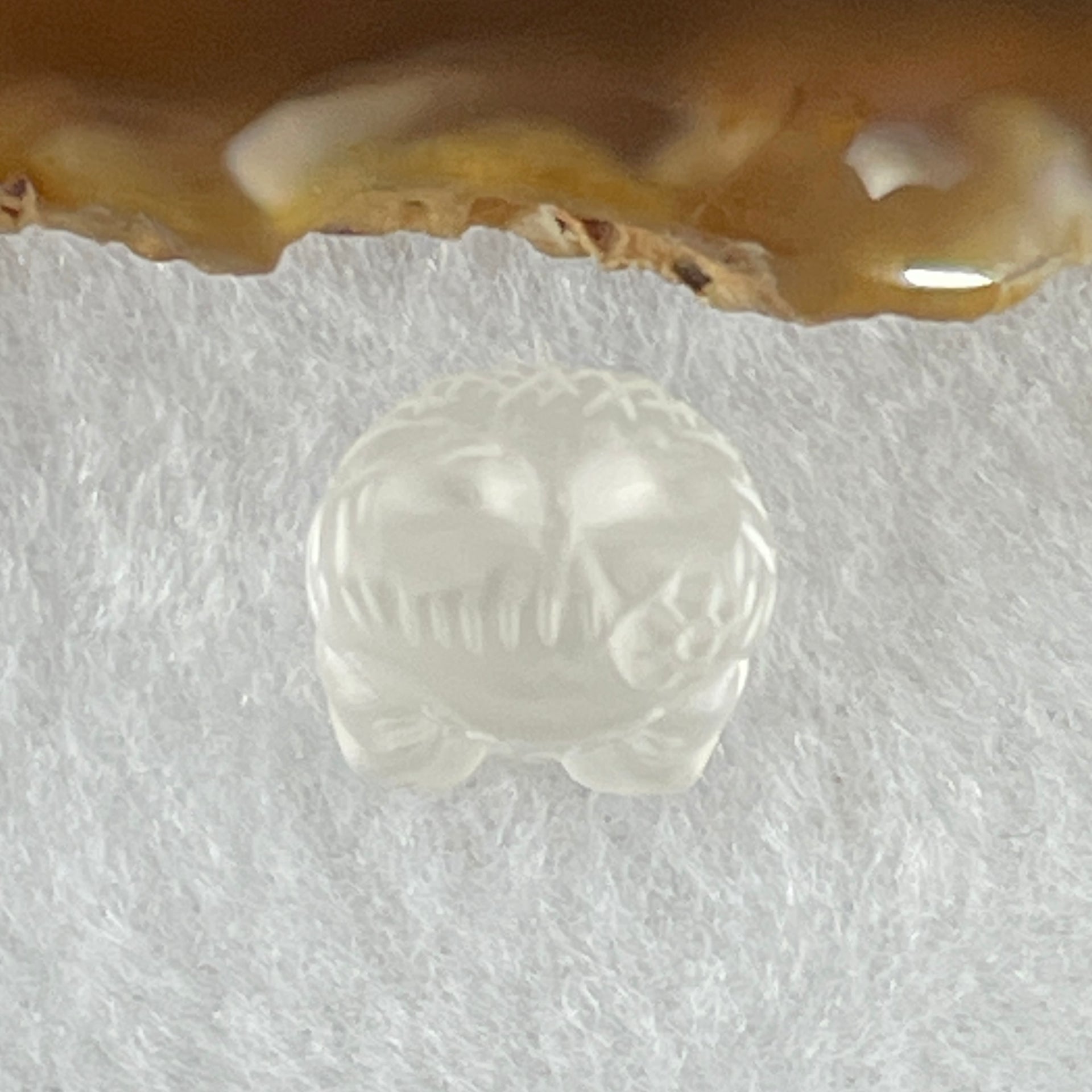 Natural Matt Clear Quartz Labubu Charm Display 3.15g 8.8 by 12.3 by 10.1mm - Huangs Jadeite and Jewelry Pte Ltd