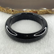Natural Type A Opaque Wuji Black Jadeite Bangle 47.08g Inner Diameter 50.9mm 12.7 by 7.8mm (No Visible Line) - Huangs Jadeite and Jewelry Pte Ltd