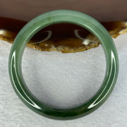 Type A Dark Green and Green Jadeite Bangle Internal Diameter 55.5mm 63.69g 14.1 by 8.5mm (Slight Internal Line) - Huangs Jadeite and Jewelry Pte Ltd