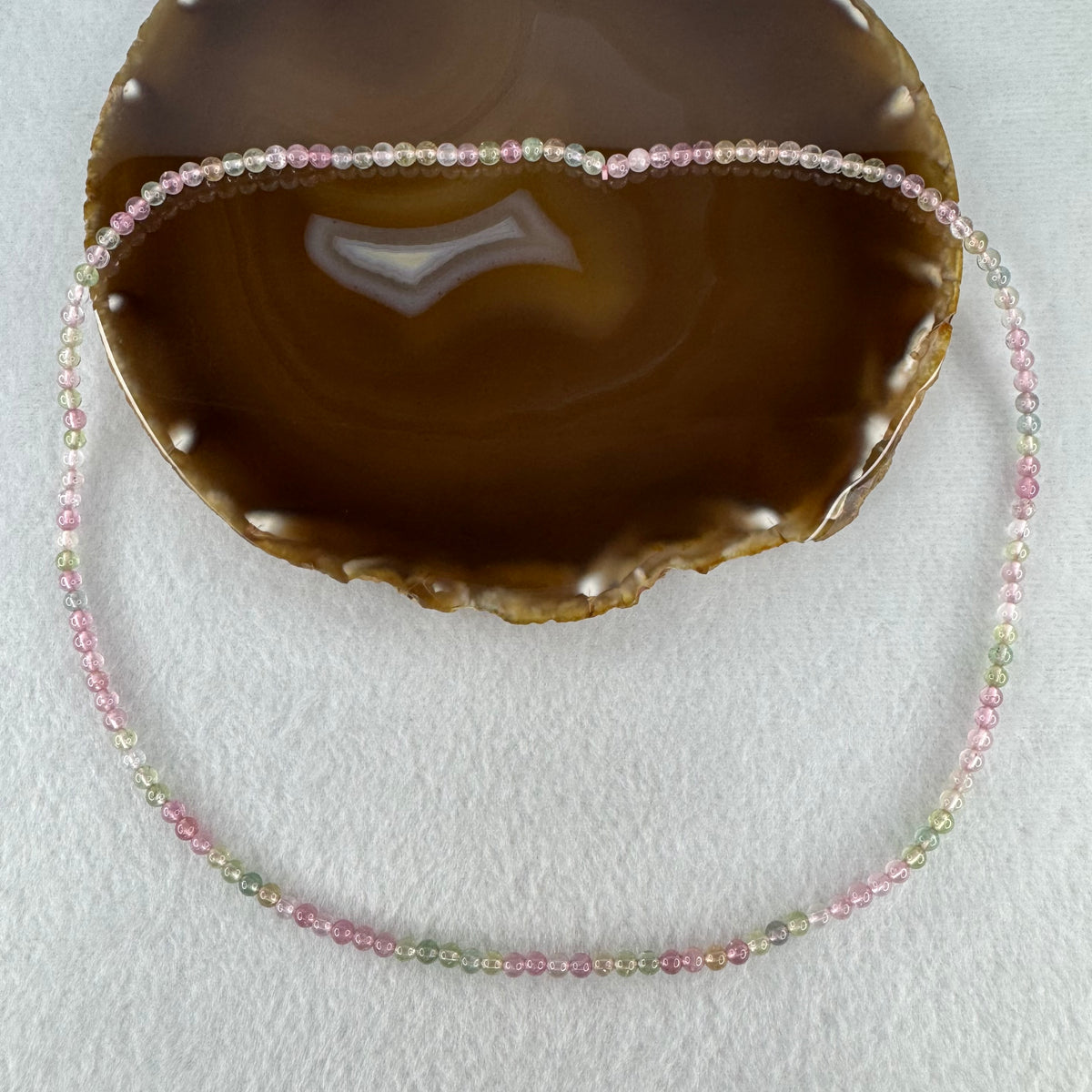 Good Grade Natural Pastel Rainbow Tourmaline Beads Necklace | 4.0mm Macaron Spectrum Harmony Amulet (13.76g | 52cm Length | 139 Beads)