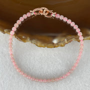 Natural Type A Semi-Icy Pink Jadeite Bracelet | 17cm Delicate 3.8mm Round Genuine Pink Jade Bead Strand with Rose Gold Clasp (5.30g 48 Beads) - Huangs Jadeite and Jewelry Pte Ltd