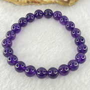 Very Good Grade Natural Amethyst Bracelet 22.90g 16.5cm 9.2mm 22 Beads - Huangs Jadeite and Jewelry Pte Ltd