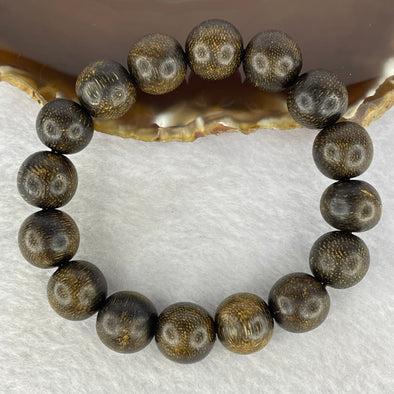 Natural Old Wild Malaysia Agarwood Bracelet (Sinking Type) 天然老野生马来西亚沉香手链 24.63g 19cm 14.2mm 16 Beads - Huangs Jadeite and Jewelry Pte Ltd