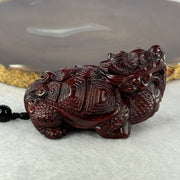 Natural African Rosewood Dragon Tortoise Handplay 天然非洲紫檀龙龟手把件 50.20g 60.8 by 36.6 by 40.0mm - Huangs Jadeite and Jewelry Pte Ltd
