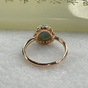 Natural Larimar in S925 Silver Rose Gold Color Ring (Adjustable Size) 2.03g 9.0 by 5.0mm - Huangs Jadeite and Jewelry Pte Ltd