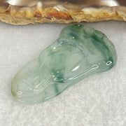 Type A Icy Light Green with Blueish Green Piao Hua Jadeite Guan Yin Pendant for Setting 6.27g 34.8 by 23.3 by 4.1mm - Huangs Jadeite and Jewelry Pte Ltd