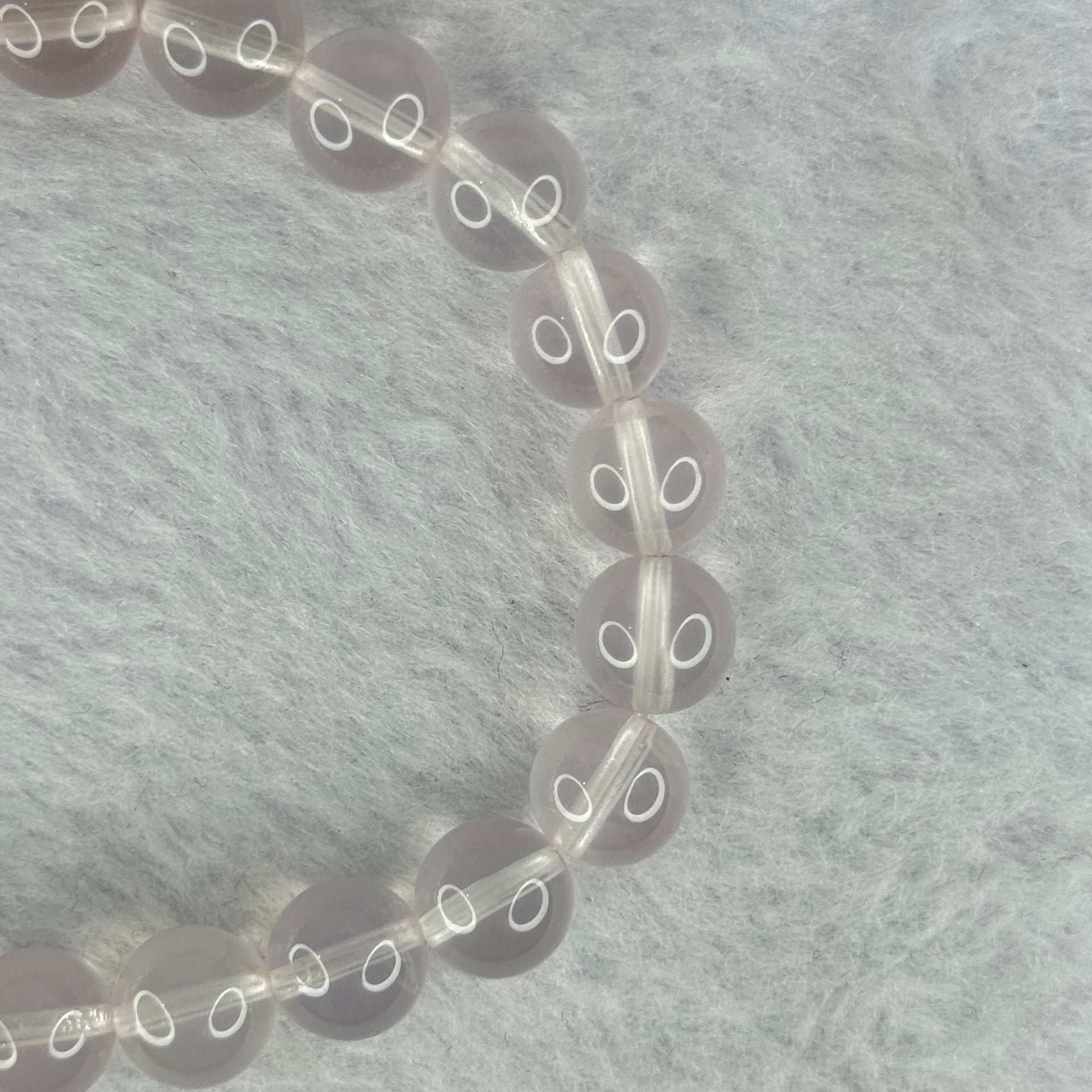 Natural Rose Quartz Beads Bracelet 天然玫瑰石英珠手链20.88g 16cm 8.9mm 22 Beads - Huangs Jadeite and Jewelry Pte Ltd