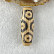 Natural Powerful Tibetan Old Oily Agate 9 Eyes Turtle Shell Dzi Bead Heavenly Master (Tian Zhu) 九眼龟壳天诛 9.80g 38.4 by 12.8mm - Huangs Jadeite and Jewelry Pte Ltd