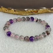 Natural Super 7 Beads Bracelet 13.23g 15.5cm 7.3mm 26 Beads - Huangs Jadeite and Jewelry Pte Ltd