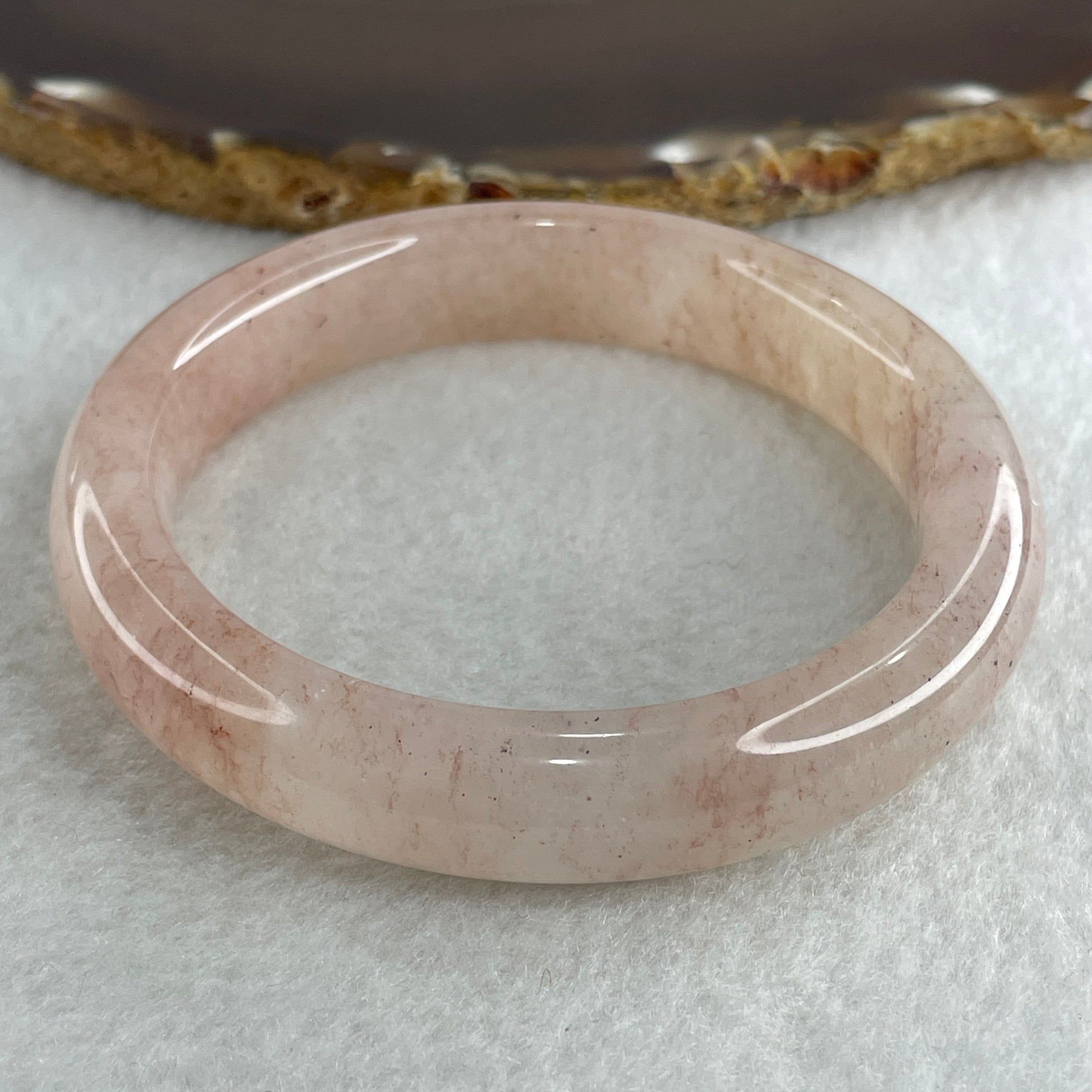 Natural Rose Quartz Bangle 54.77g Inner Diameter 58.4mm 13.0 by 10.0mm (Slight Internal Line) - Huangs Jadeite and Jewelry Pte Ltd
